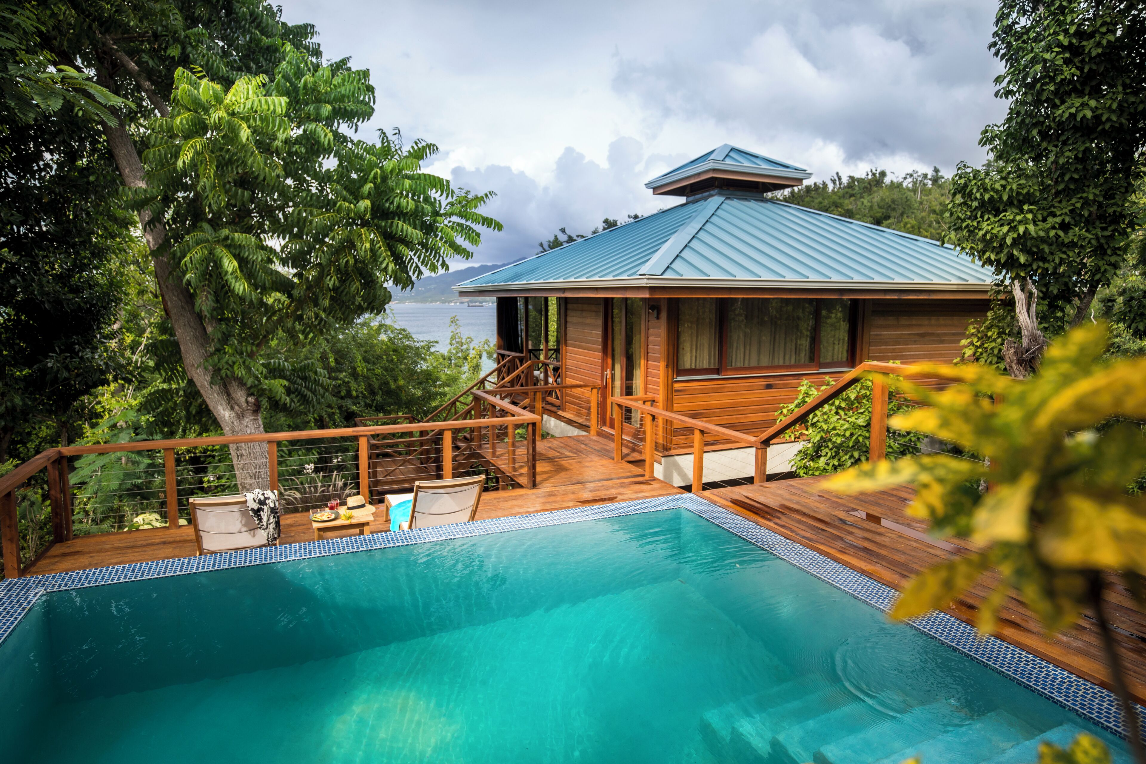 Ylang Ylang One-Bedroom Villas | Down comforters, in-room safe, desk, laptop workspace