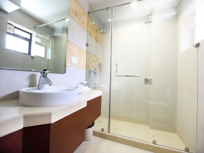 Regadera, regadera tipo lluvia, amenidades de baño de diseñador 