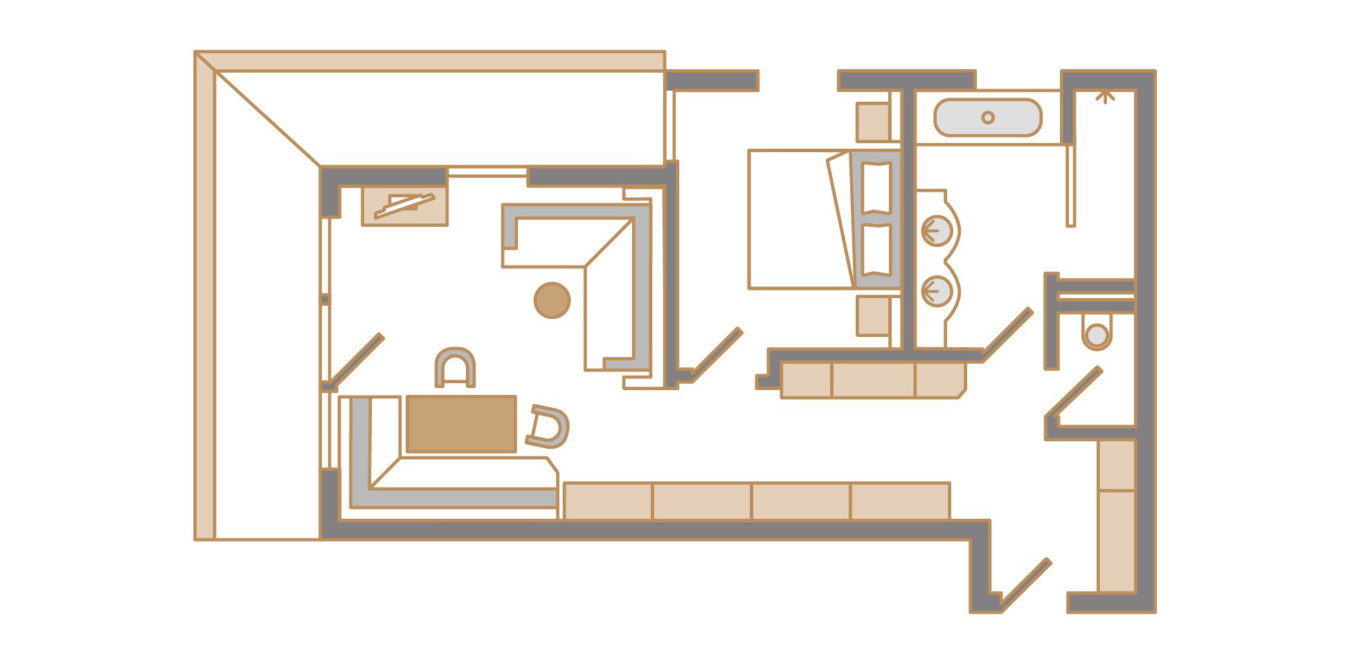 suite, balcony, mountain view (feuerlilie) | floor plan