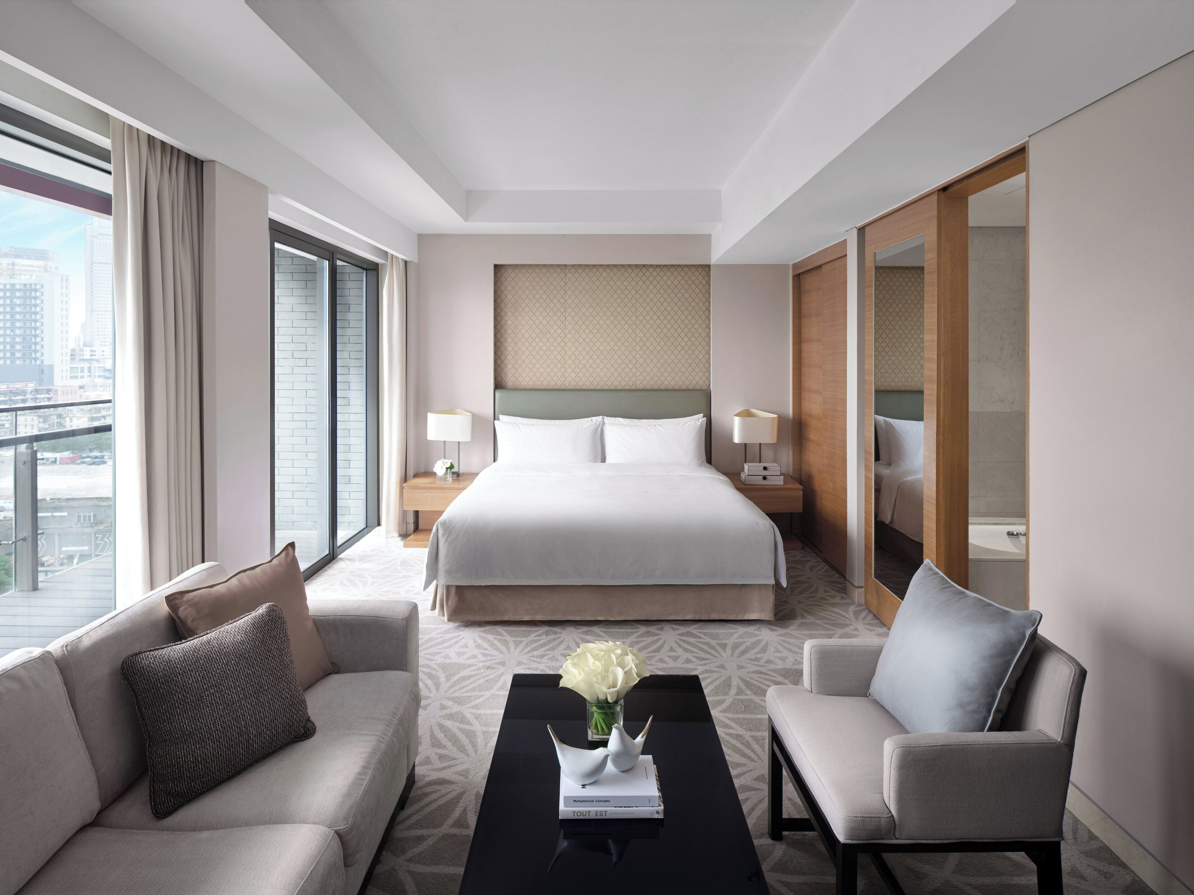 premium bedding, down duvets, in-room safe, desk