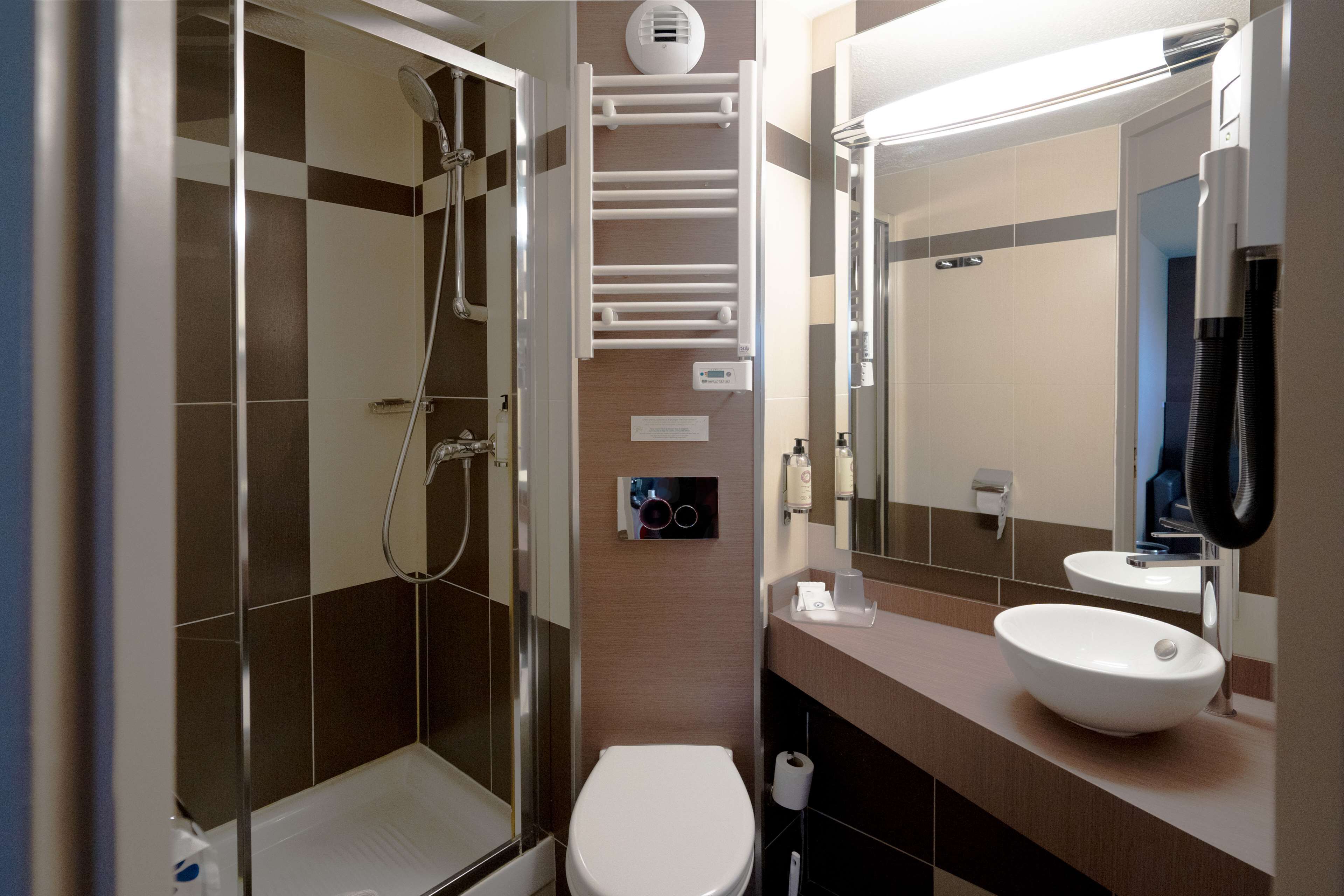 premium room, 1 queen bed, non smoking | bathroom | shower, free toiletries, hair dryer, towels