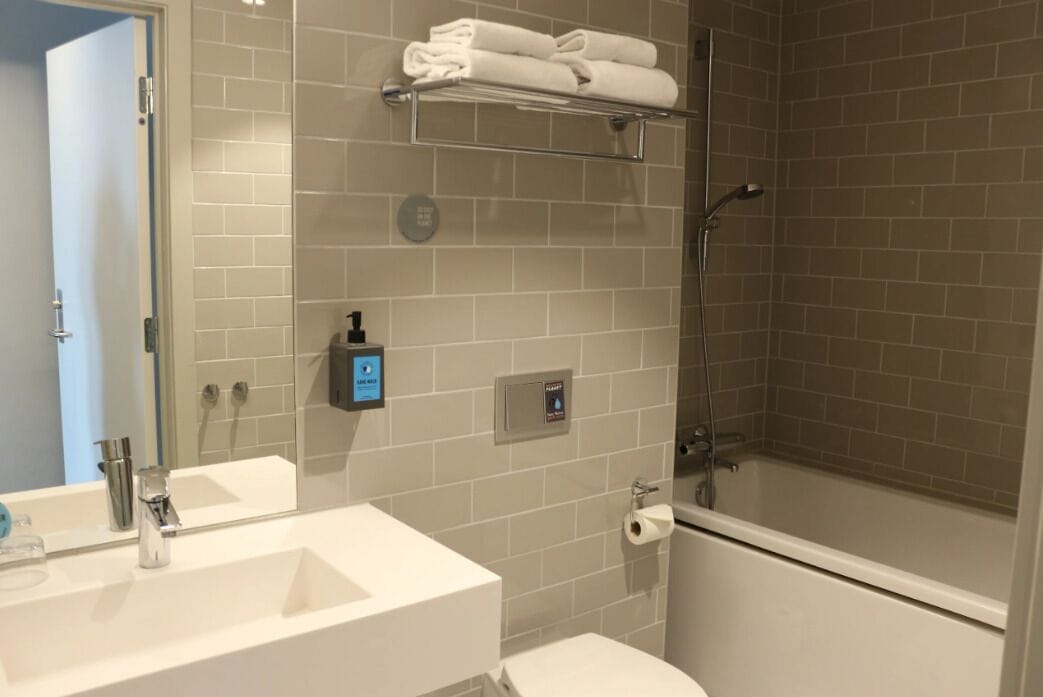 family room | bathroom | hair dryer, towels