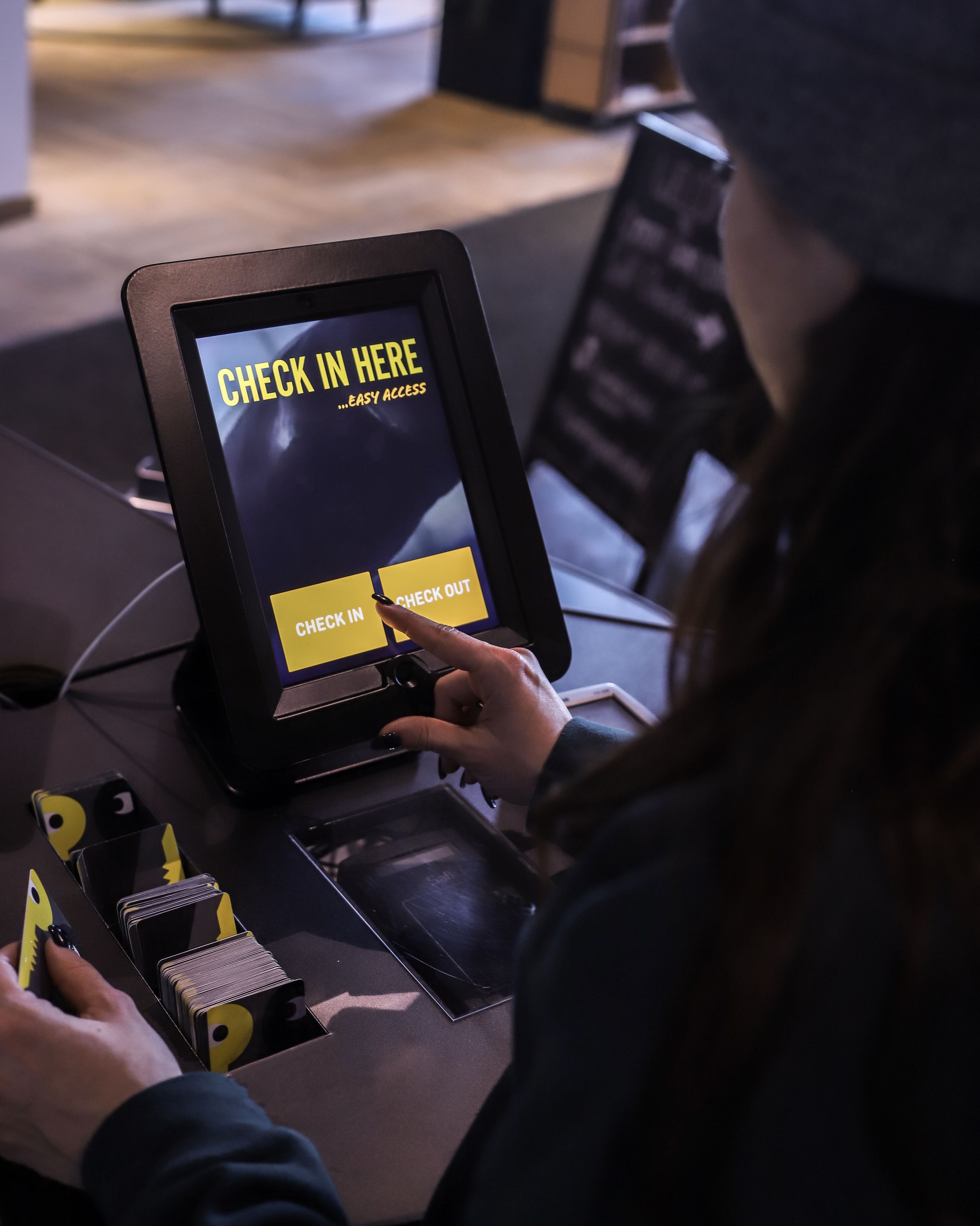 check-in/check-out kiosk