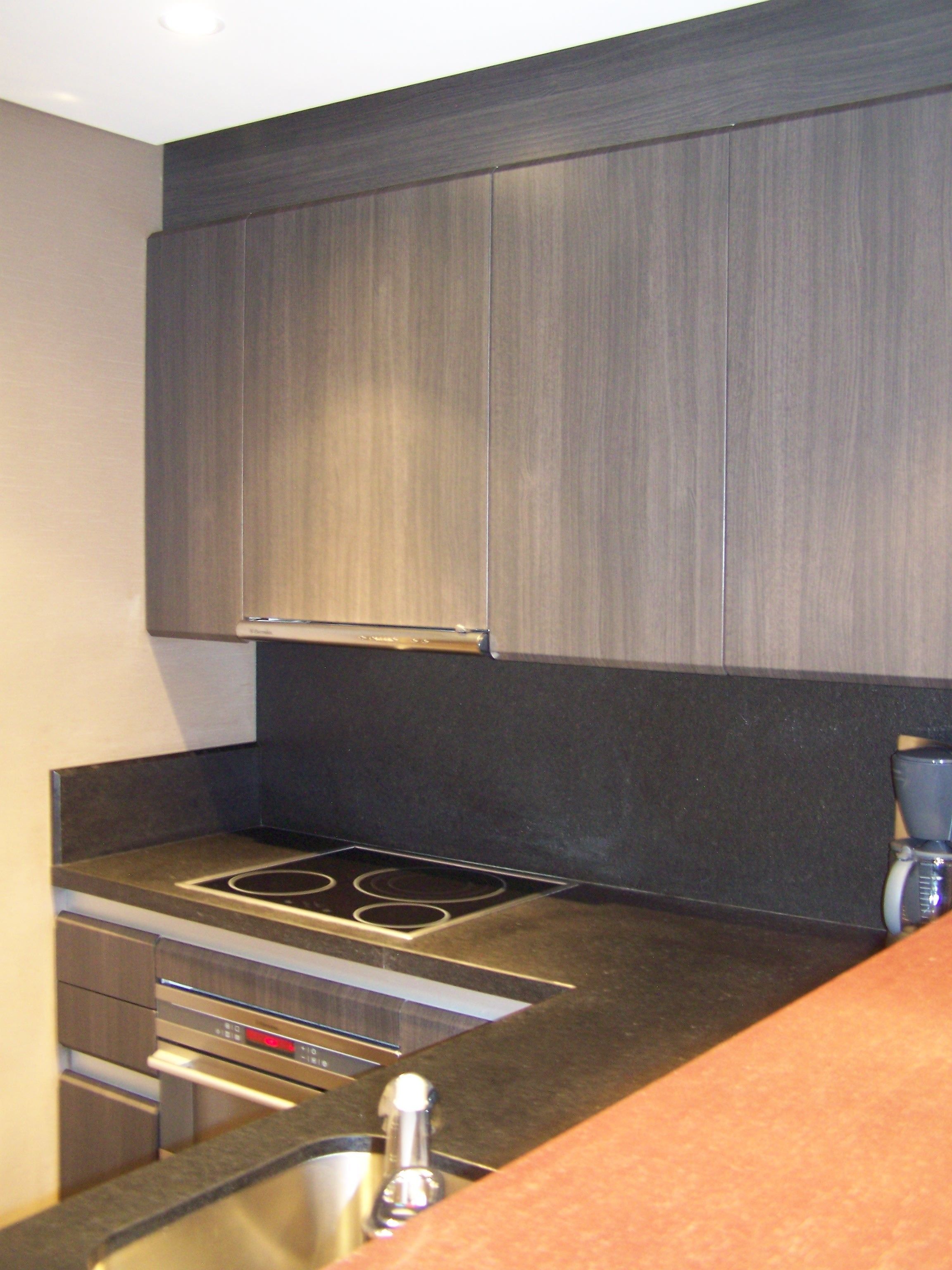 premium suite, kitchen | private kitchenette | full-sized fridge, microwave, oven, stovetop