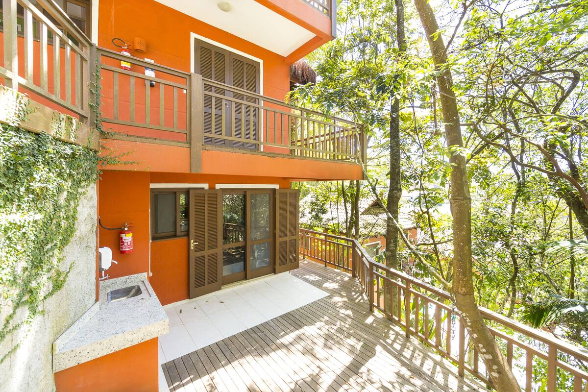 Bungalow Keluarga, 2 kamar tidur (Interligados) | 1 kamar tidur, bantalan ekstra lembut, brankas, dan meja kerja