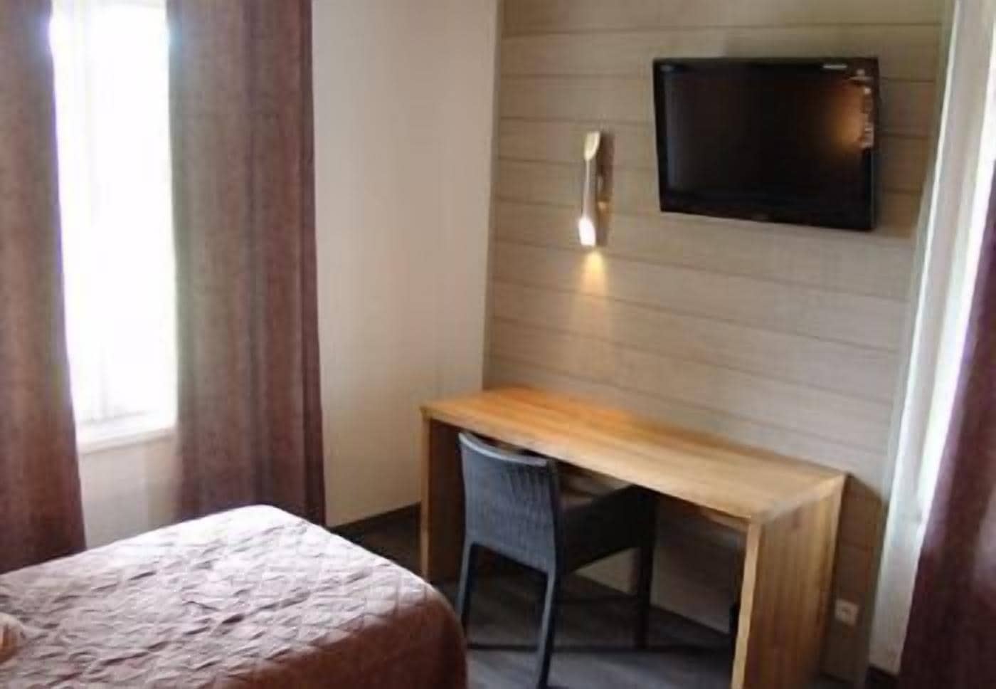 premium bedding, desk, blackout curtains, soundproofing