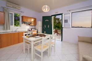 Apartment, 1 Bedroom, Sea View | Private kitchen | Fridge - Panoramic Sunset (Kefalonia)