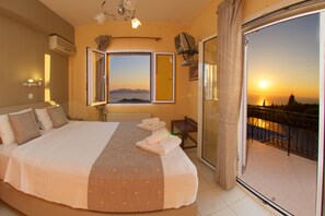Apartment, Sea View (for 2) | Down comforters, in-room safe, soundproofing, iron/ironing board - Panoramic Sunset (Kefalonia)