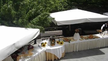 Outdoor banquet area