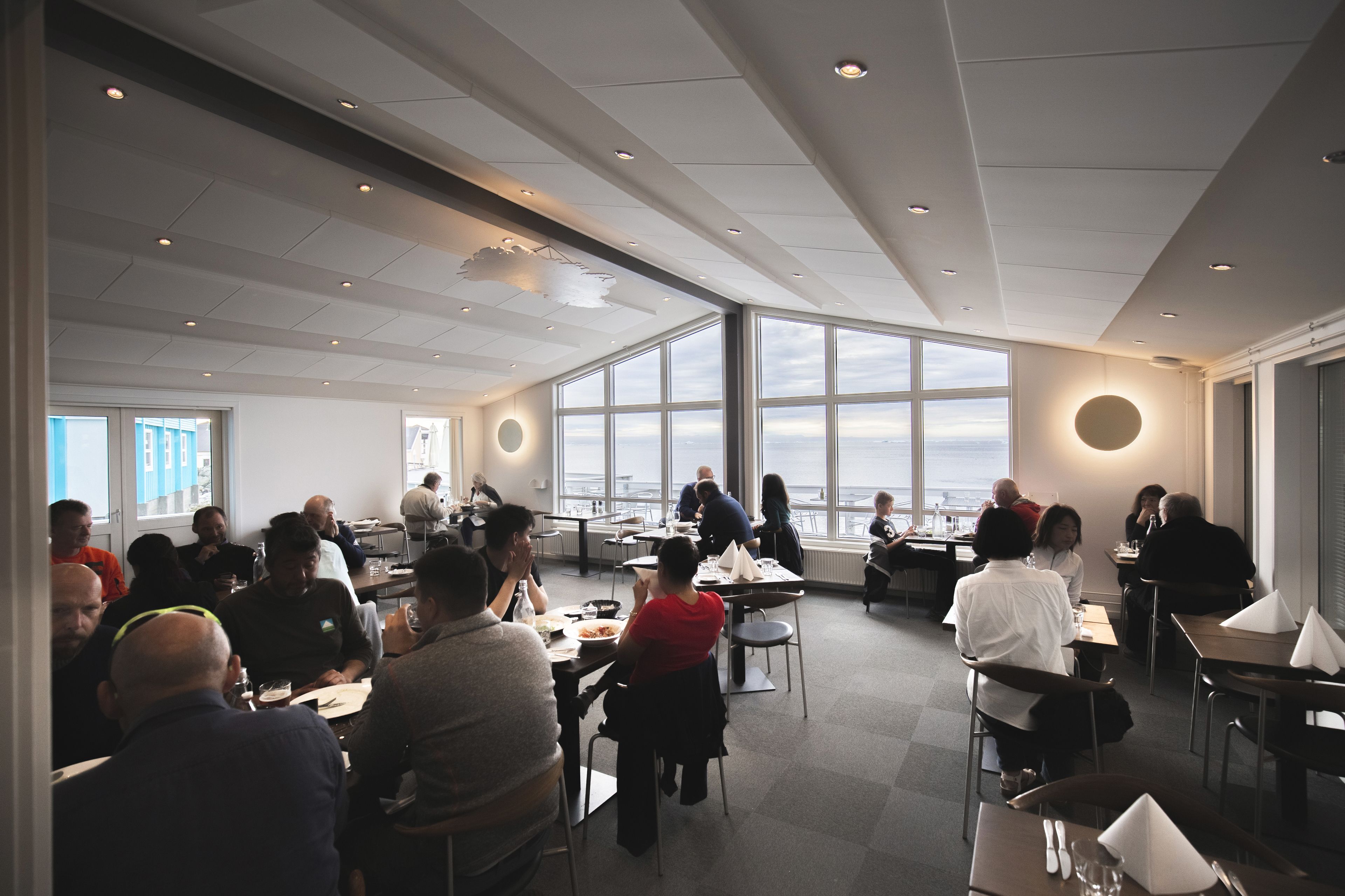 breakfast and dinner served, sea views