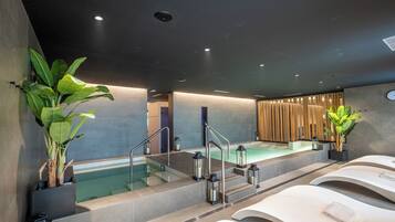 Salas de tratamientos para parejas, sauna, bañera de hidromasaje