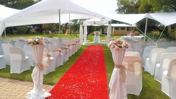 Outdoor wedding area