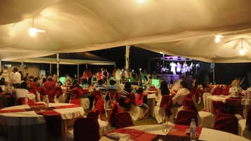 Outdoor banquet area