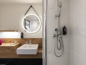 Premium bedding, desk, blackout curtains, soundproofing