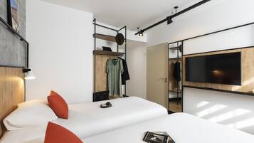 Standardværelse - 2 enkeltsenge | Premium-sengetøj, skrivebord, mørklægningsgardiner, lydisolering