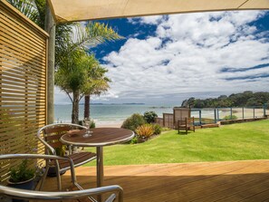 Studio, 1 Queen Bed, Beachside | Terrace/patio - By the Bay Beachfront Apartments (Coopers Beach)