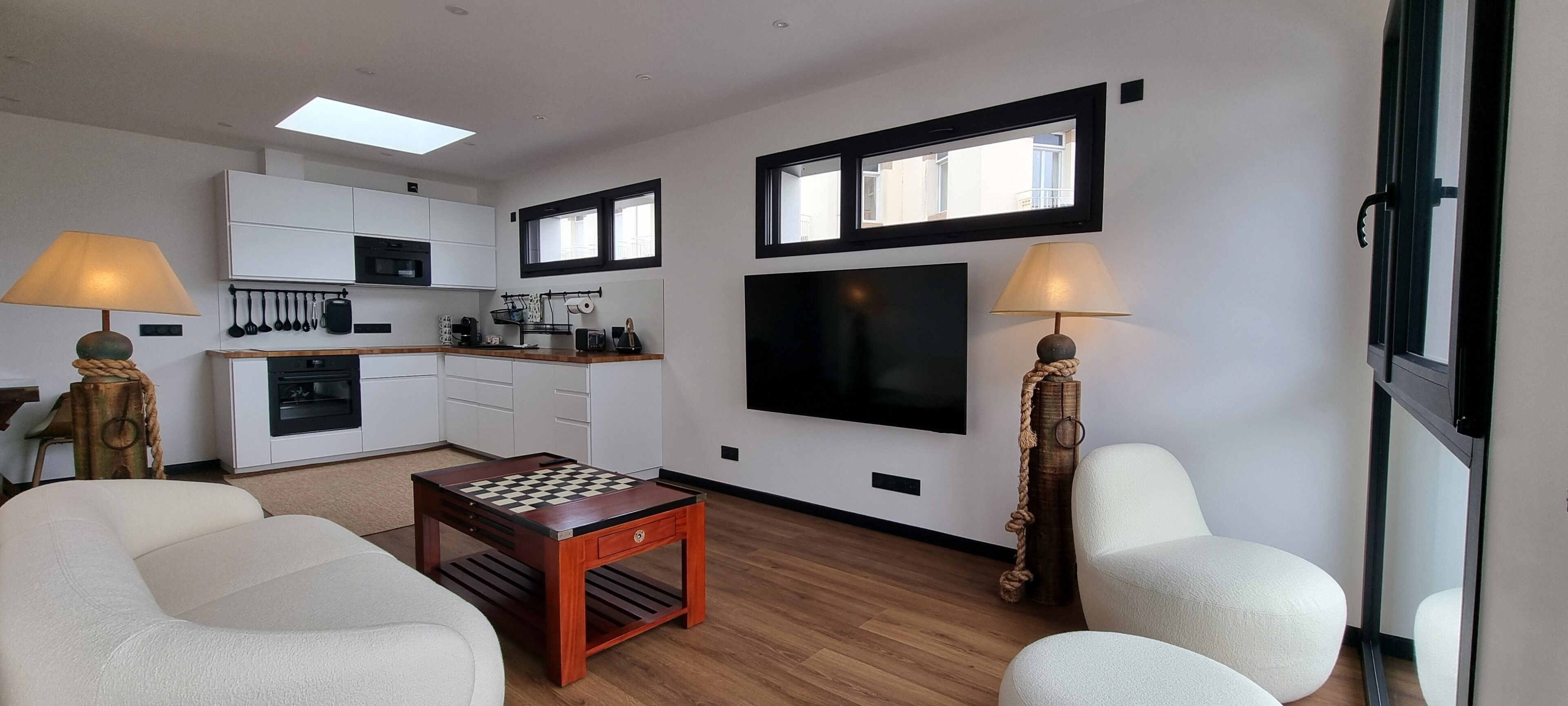 Superior Apartment, Ensuite, Partial Sea View (MALBAN) | Living area | 65-inch flat-screen TV with digital channels, TV