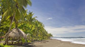 Playa privada, cabañas de uso gratuito, tumbonas y sombrillas