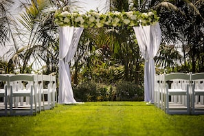 Outdoor wedding area
