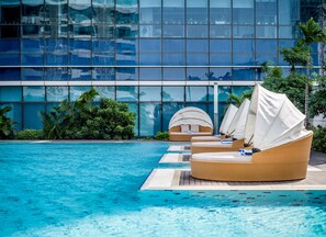 Outdoor pool, open 6 AM to 9:30 PM, pool umbrellas, sun loungers - InterContinental Hanoi Landmark72 by IHG (Hanoi)