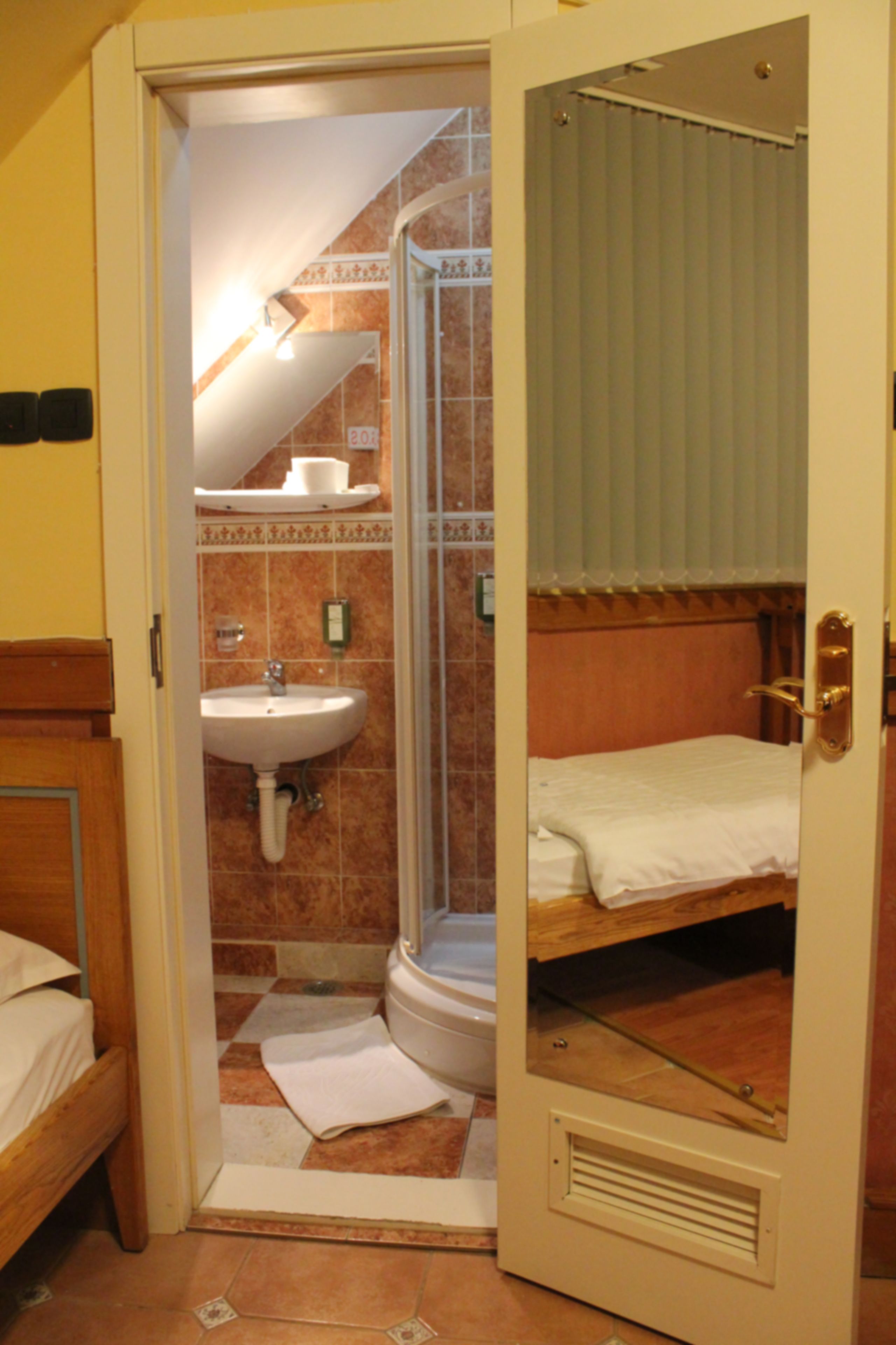 twin room, 2 single beds | bathroom | shower, rainfall showerhead, towels