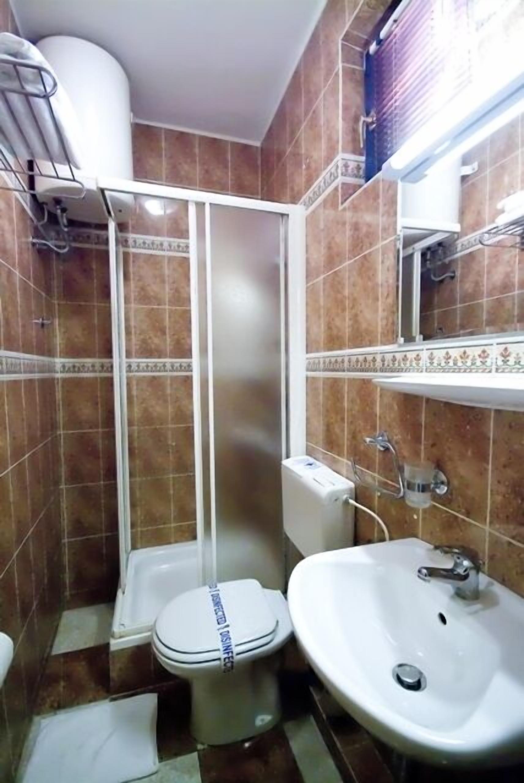 shower, rainfall showerhead, towels