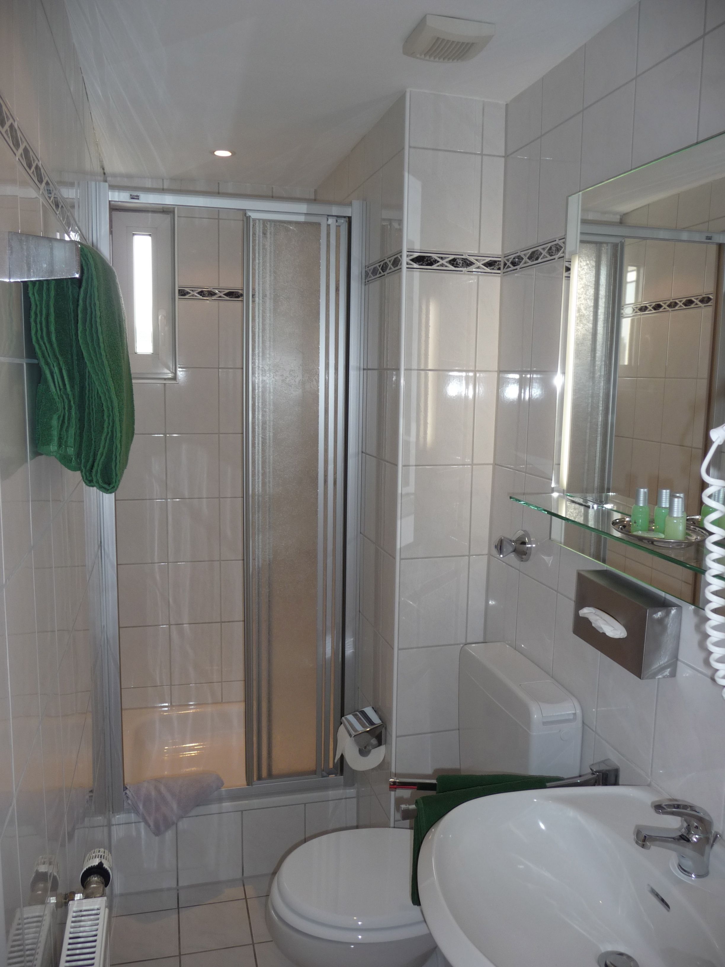 shower, free toiletries, hair dryer, bathrobes