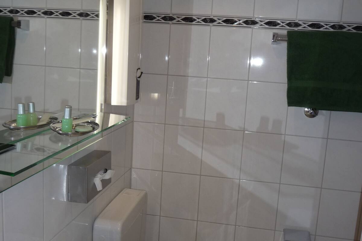 shower, free toiletries, hair dryer, bathrobes