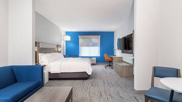 1 bedroom, desk, laptop workspace, blackout curtains