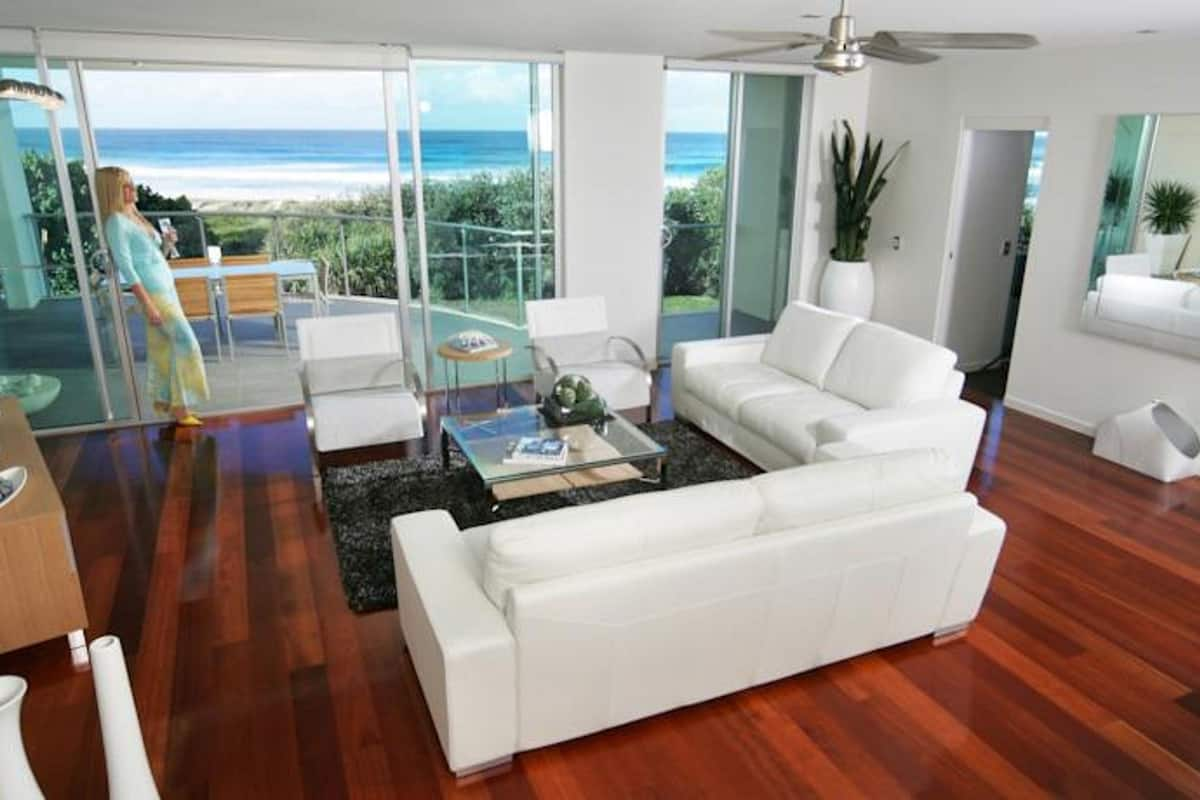 3 Bedroom Beachfront | Living area | Plasma TV, DVD player