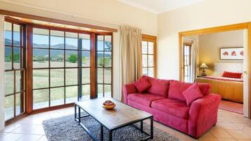 35-inch plasma TV with digital channels, TV, fireplace