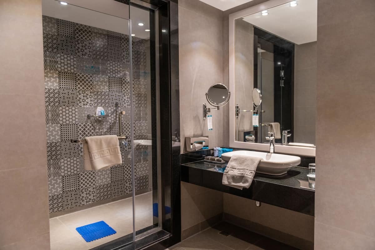 free toiletries, hair dryer, bathrobes, bidet