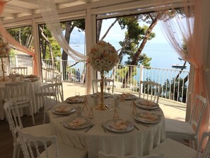 Outdoor wedding area