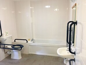 Double Room, Accessible | Bathroom | Combined shower/tub, free toiletries, hair dryer, towels