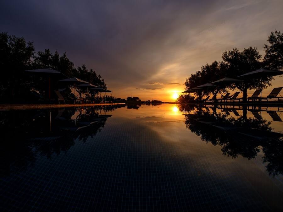 Seasonal outdoor pool, pool umbrellas, sun loungers