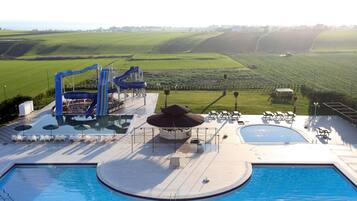 Indoor pool, outdoor pool, free cabanas, pool umbrellas