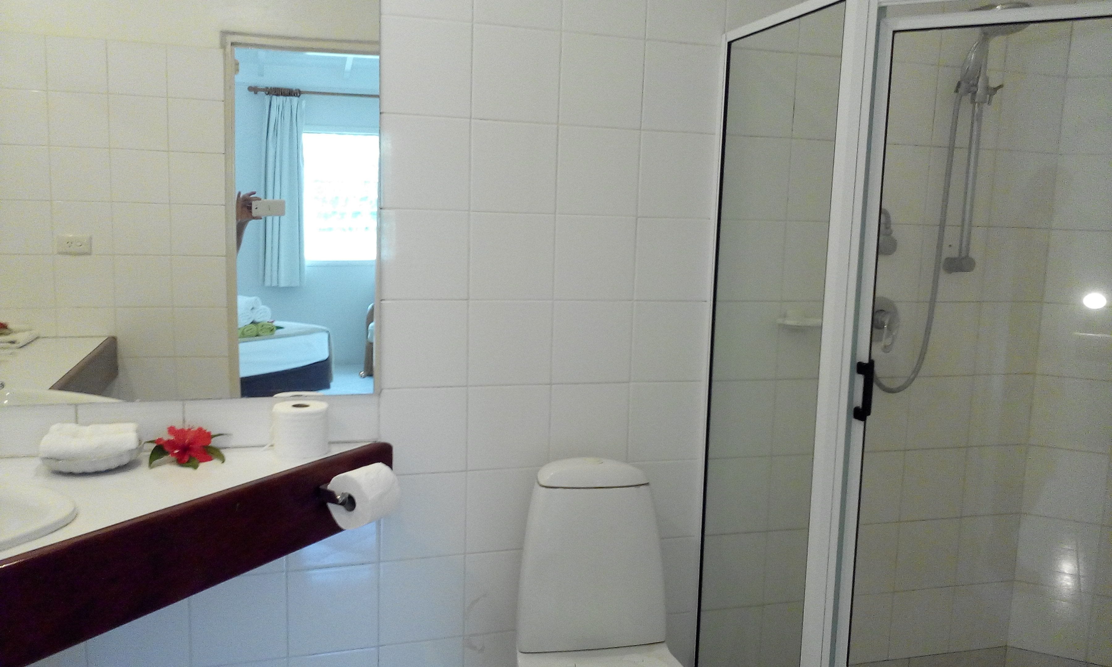 basic bungalow, 1 queen bed with sofa bed, garden view | bathroom | shower, free toiletries, hair dryer, towels