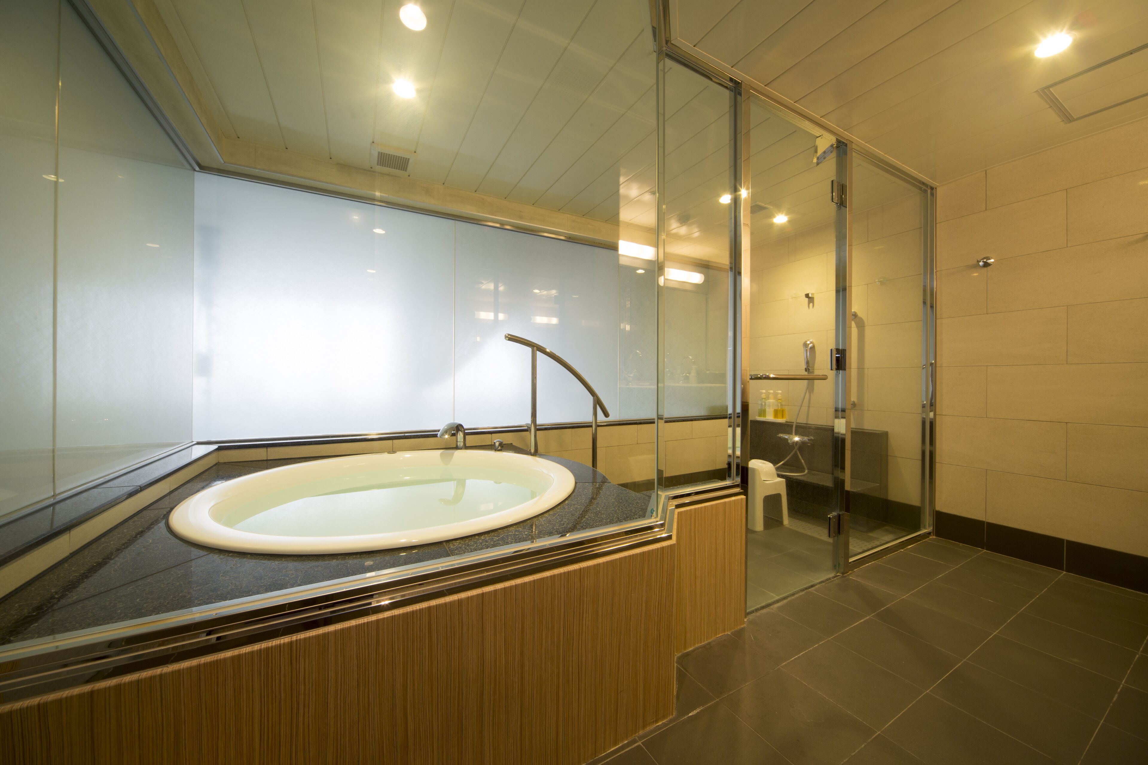 premium double room (room 805) | bathroom | combined shower/bathtub, deep-soaking bathtub, free toiletries