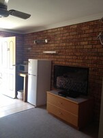 Fridge, microwave, coffee/tea maker