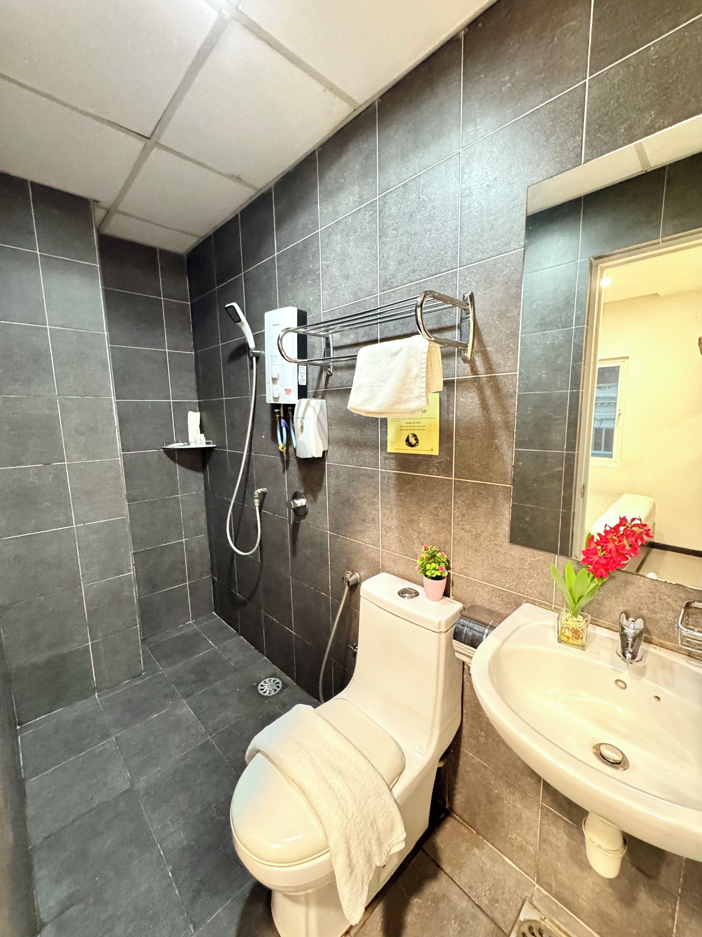 Ducha, cabezal de ducha tipo lluvia, artículos de tocador gratuitos