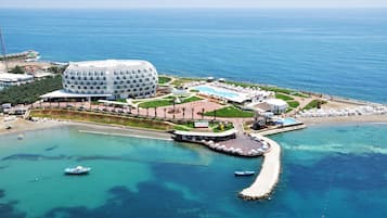 Private beach, sun loungers, beach umbrellas