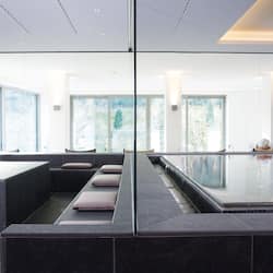 2 indoor pools, outdoor pool, open 6 AM to 8 PM, pool umbrellas