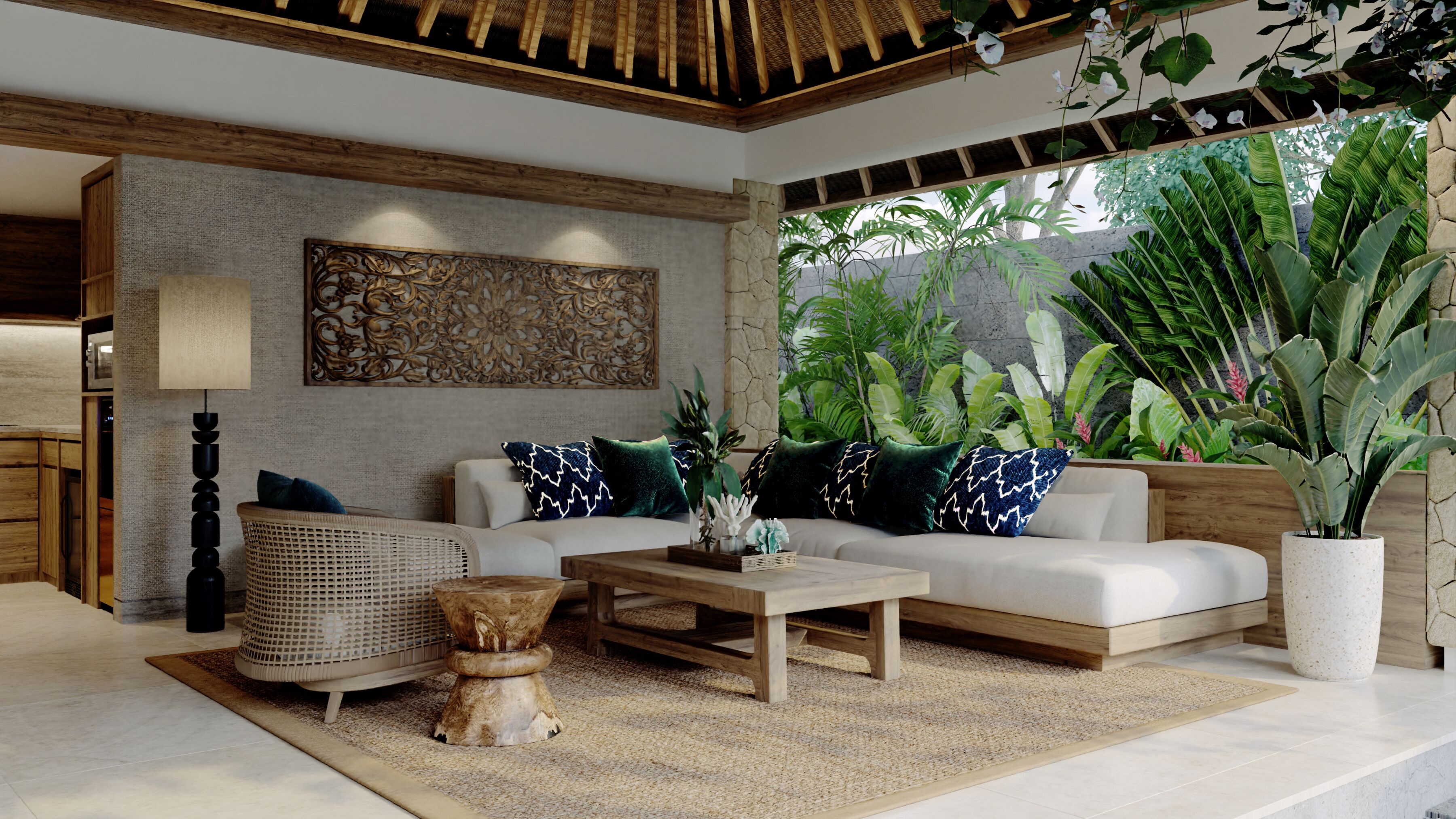 One Bedroom Pool Villa Royal Heritage | Living area | 50-inch Smart TV with satellite channels, Netflix, streaming services