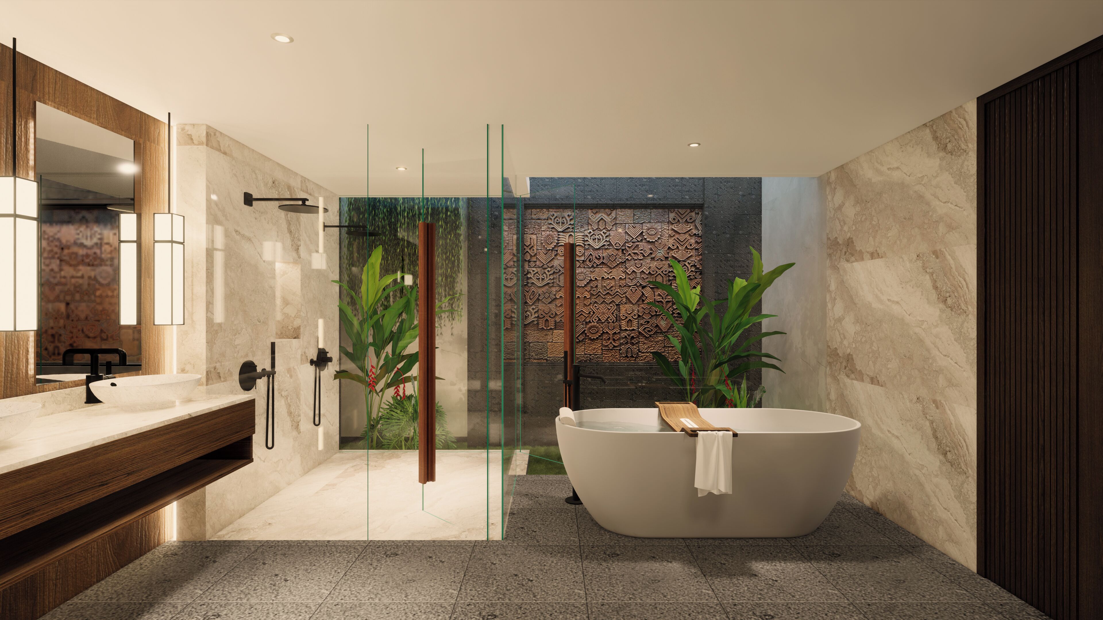 Villa de lujo | Baño | Bañera y ducha independientes y cabezal de ducha tipo lluvia