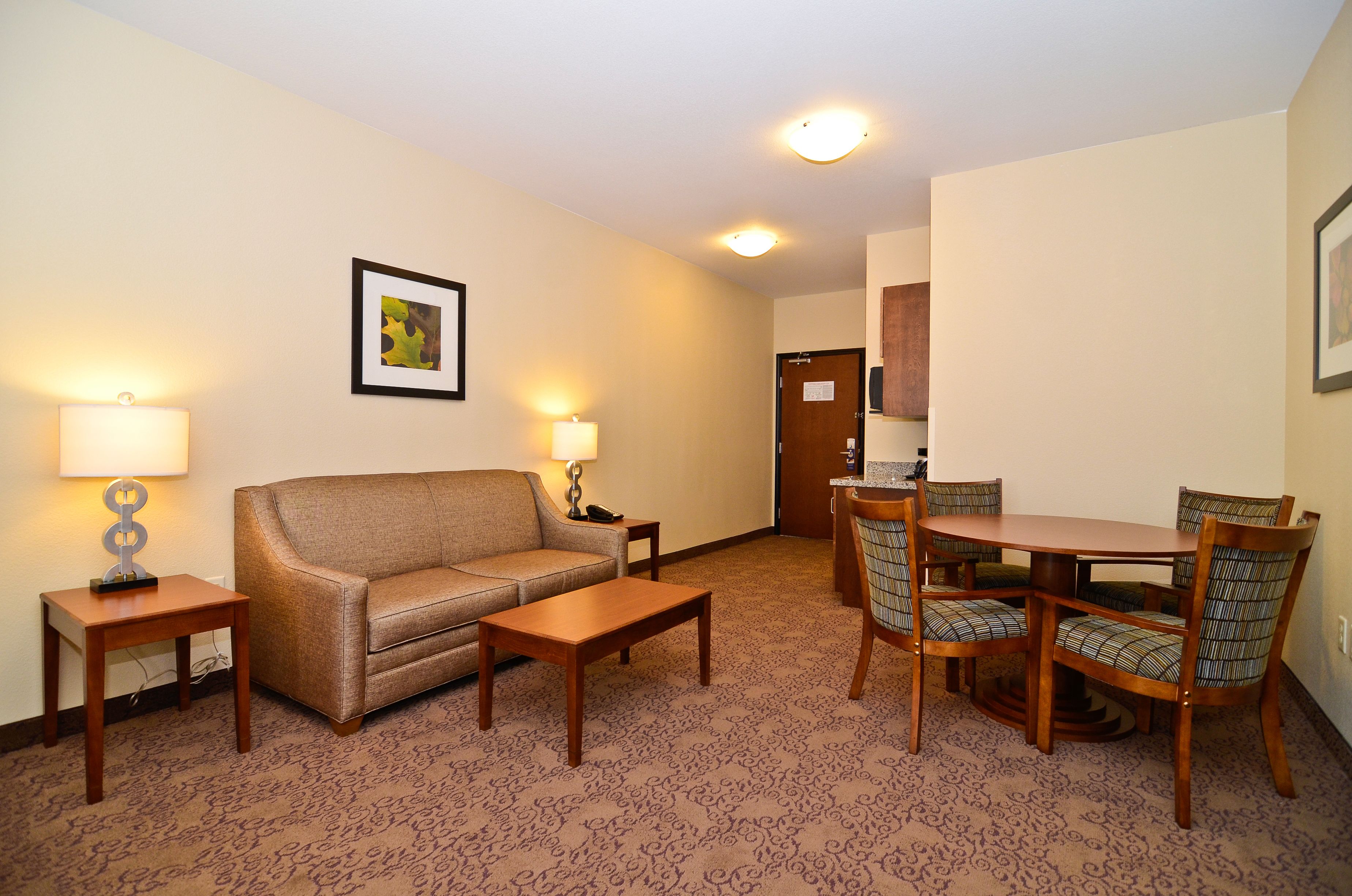 suite, 1 king bed with sofa bed, non smoking (with sofabed) | living room | 14-inch tv with cable channels