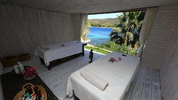 Salas de tratamiento para parejas, aromaterapia, masajes suecos