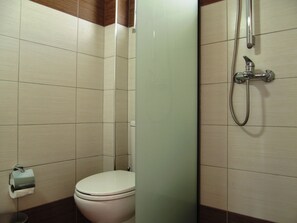 Shower, rainfall showerhead, hair dryer, towels - Paraschos Studios (Kos)