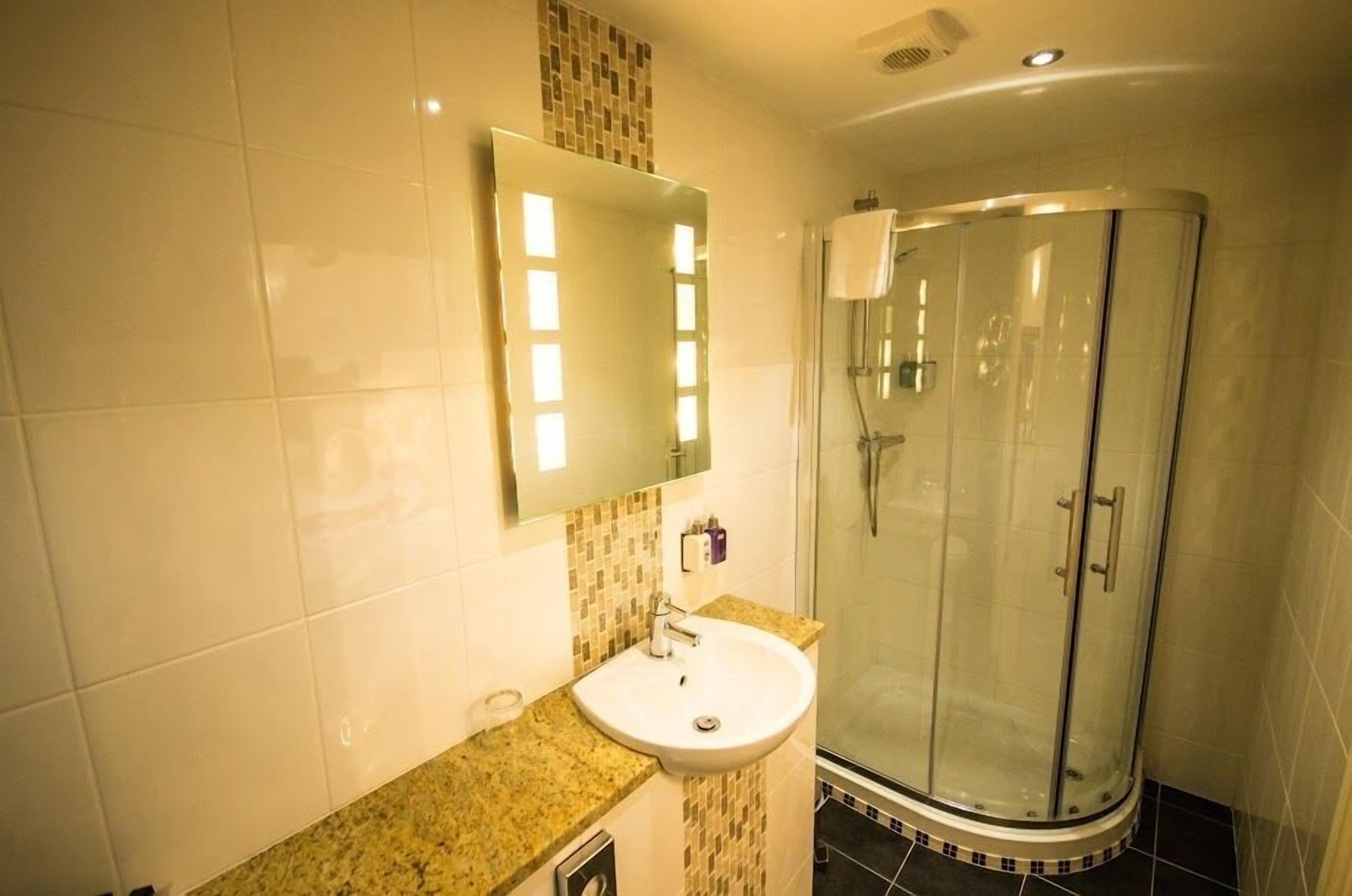 free toiletries, hair dryer, towels