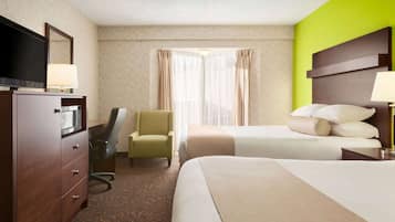 Room, 2 Queen Beds, Non Smoking | Pillow-top beds, desk, blackout curtains, iron/ironing board