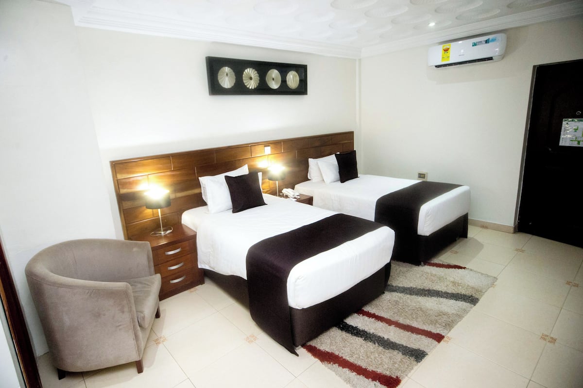 1 bilik tidur, peralatan tempat tidur premium, bar mini 